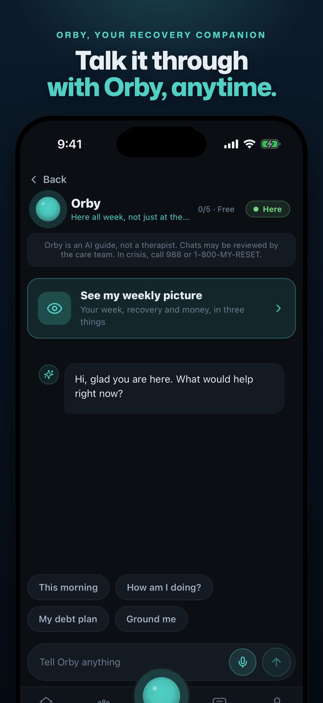 Talking it through with Orby, the recovery companion, any time